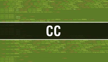 Programlama kodunun Random Parts of Program Kod.CC metni ile CC kavramı yazılım geliştiricisi ve Bilgisayar betiğinin programlama kodu soyut teknoloji arkaplanı üzerine yazılmıştır. Kod Arka Gruplandırmalı CC