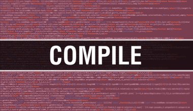 Dijital Java kod metni ile derle. Derle ve Bilgisayar yazılım kodlama vektörü konsepti. Java kodlama betiği programlanıyor, ekranda derleme ile birlikte dijital program kodu