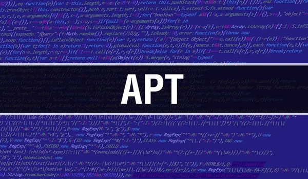 具有抽象技术的Apt二进制代码背景 数字二进制数据和安全数据概念 Web开发人员编程代码和Apt Apt Javascript Computer Scrip — 图库照片