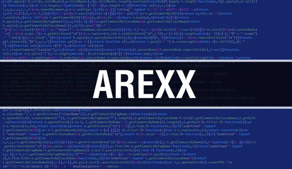 Концепция Arexx Случайными Частями Программного Кода Arexx Программным Кодом Технологическим — стоковое фото