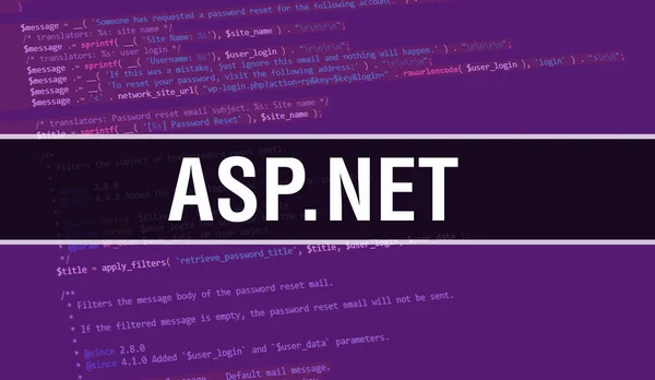 Ilustración Del Concepto Asp Net Utilizando Código Para Desarrollar Programas —  Fotos de Stock