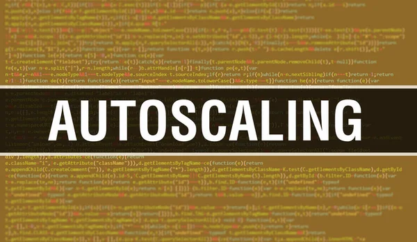 Autoskaling Mit Digitalem Java Code Text Autoskaling Und Computersoftware Kodierungsvektorkonzept — Stockfoto