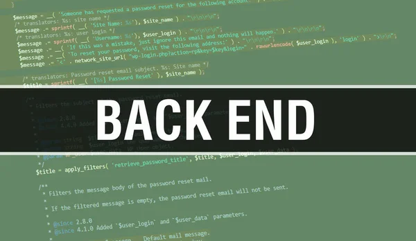 Ilustración Del Concepto Back End Usando Código Para Desarrollar Programas — Foto de Stock