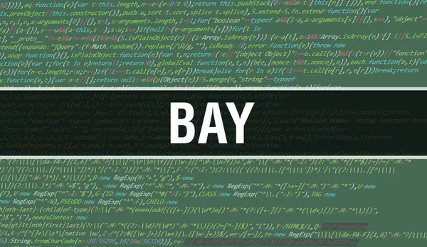 Bay Met Abstract Technology Binary Code Achtergrond Digitale Binaire Data — Stockfoto