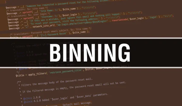 Binning Concept Illustration Using Code Programs App Соединение Кода Сайта — стоковое фото