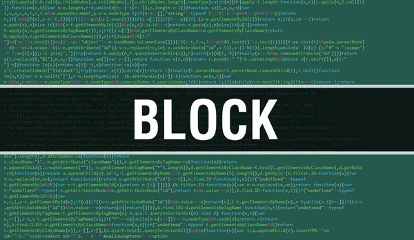 Blokkeer Concept Met Random Parts Program Code Blokkeren Met Programmeercode — Stockfoto