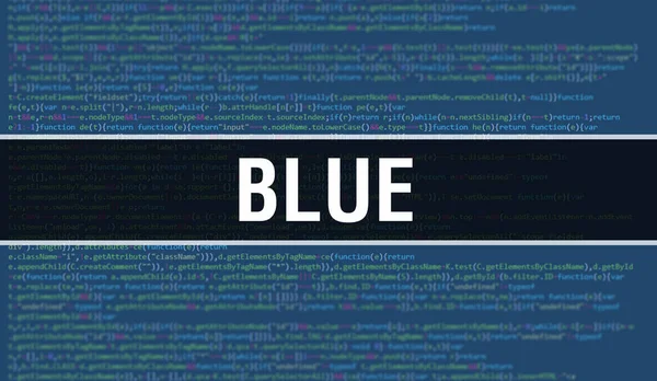 Blue Digital Java Code Text Blue Computer Software Coding Vector — Stock Photo, Image