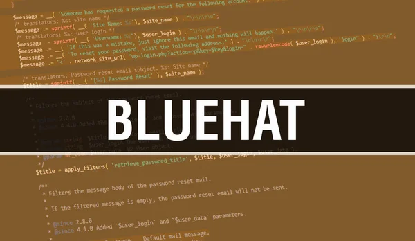 Концепт Иллюстрация Bluehat Использованием Кода Разработки Программ Приложений Код Веб — стоковое фото