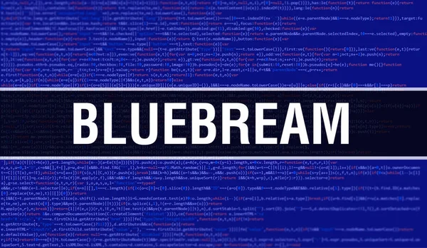 브램은 바이너리 디지털 기반이다 프로그램 코드와 배경을 추상화 프로그래밍 Bluebream — 스톡 사진