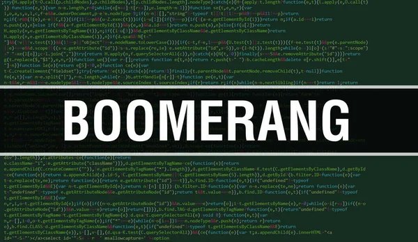 Bumerang Konzept Mit Zufälligen Programmteilen Bumerang Mit Programmiercode Abstrakte Technologie — Stockfoto