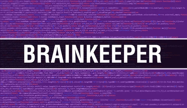 Brainkeeper Binárním Kódem Digitální Technologie Pozadí Abstraktní Pozadí Kódem Programu — Stock fotografie