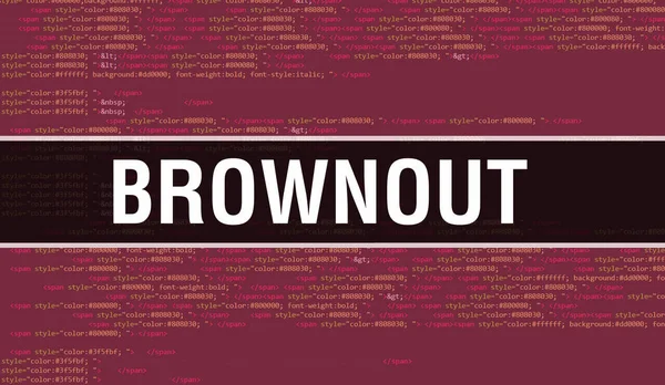 Brownout Concept Random Parts Program Code Brownout Text Written Programming — Fotografia de Stock