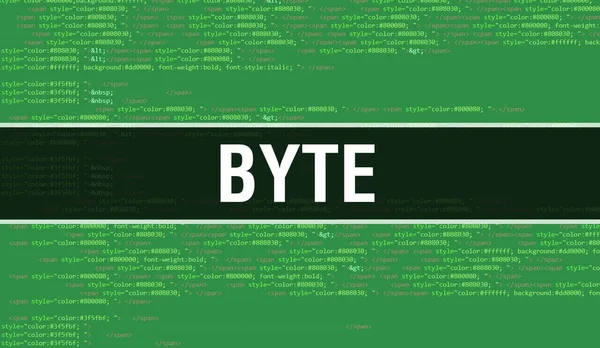 Byte Concept Met Random Parts Program Code Byte Tekst Geschreven — Stockfoto