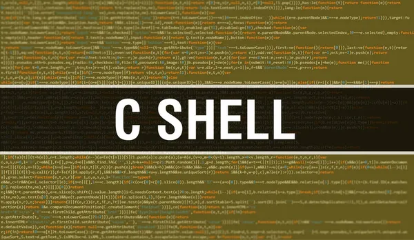 Shell Binary Κώδικα Ψηφιακή Τεχνολογία Φόντο Αφηρημένο Υπόβαθρο Κώδικα Προγράμματος — Φωτογραφία Αρχείου
