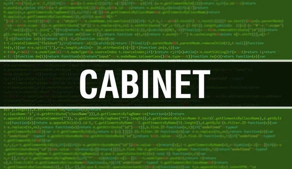 Kabinett Mit Digitalem Java Code Text Kabinett Und Computer Software — Stockfoto