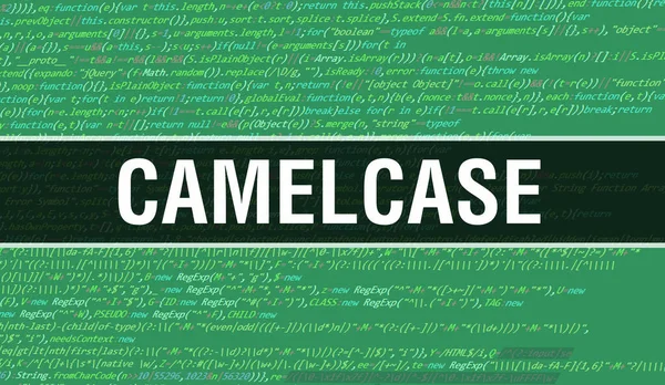 Camelcase Abstraktním Technologickým Binárním Kódem Background Digital Binární Data Secure — Stock fotografie