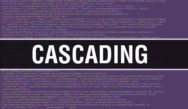 Cascading Έννοια Τυχαία Μέρη Του Κώδικα Προγράμματος Cascading Κώδικα Προγραμματισμού — Φωτογραφία Αρχείου