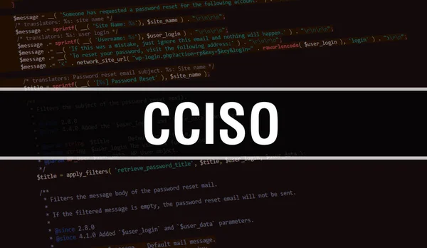 Cciso Έννοια Τυχαία Μέρη Του Κώδικα Του Προγράμματος Cciso Κείμενο — Φωτογραφία Αρχείου