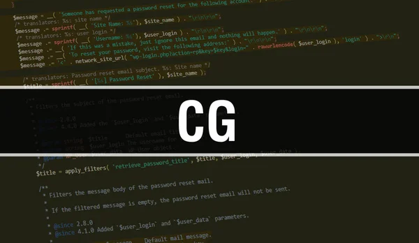 Концепція Випадковими Частинами Тексту Program Code Написаного Основі Абстрактної Технології — стокове фото