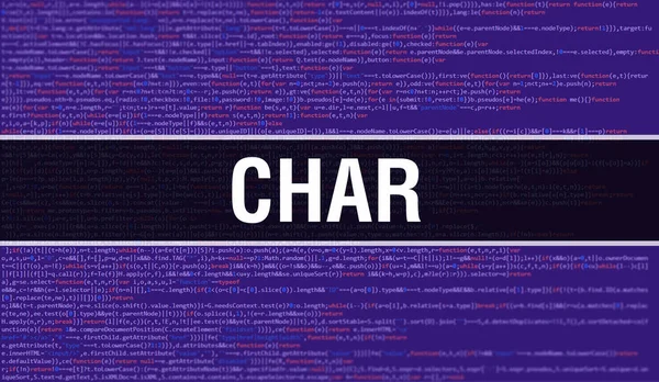 Char Mit Digitalem Java Code Text Char Und Computer Software — Stockfoto
