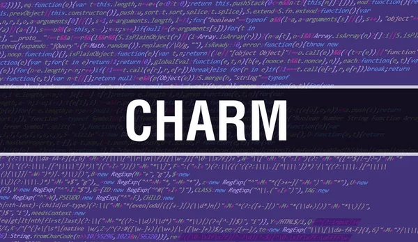 Charme Texto Escrito Código Programação Abstrato Tecnologia Fundo Desenvolvedor Software — Fotografia de Stock