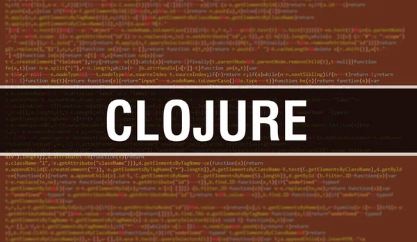 Concepto Clojure Con Partes Aleatorias Del Código Del Programa Clojure — Foto de Stock