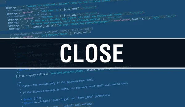 Close Concept Random Parts Program Code Close Text Written Programming — Stok Foto