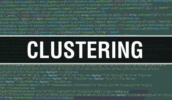 Clustering Text Auf Programmiercode Abstrakten Technologie Hintergrund Der Software Entwickler — Stockfoto