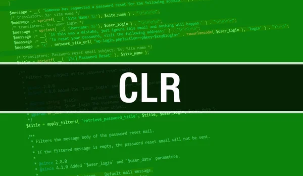 Clr Konzept Mit Zufälligen Teilen Des Programmcodes Clr Text Auf — Stockfoto