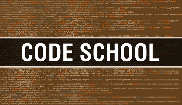 Escola Código Com Texto Código Java Digital Escola Código Conceito — Fotografia de Stock