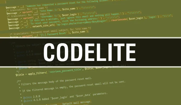 Concepto Codelite Con Partes Aleatorias Del Código Programa Texto Codelite —  Fotos de Stock