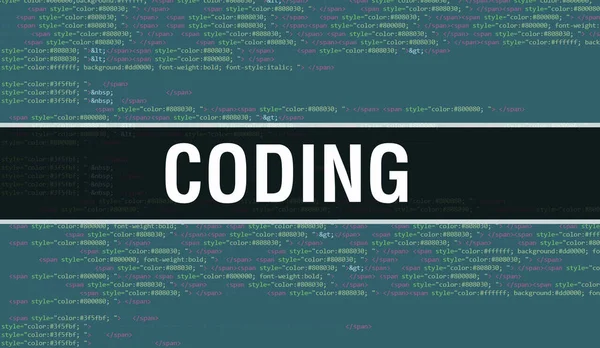 Coding Dengan Latar Belakang Teknologi Digital Kode Binary Latar Belakang — Stok Foto