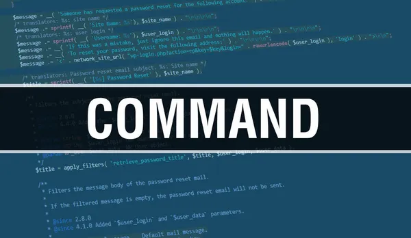 Konsep Perintah Dengan Random Bagian Dari Program Teks Code Command — Stok Foto
