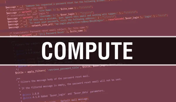 Compute Concept Random Parts Program Code Compute Text Written Programming — Stock Photo, Image