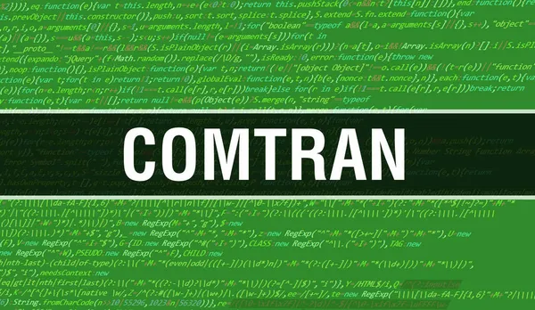 Текст Comtran Написан Абстрактном Технологическом Фоне Программного Кода Разработчика Компьютерного — стоковое фото