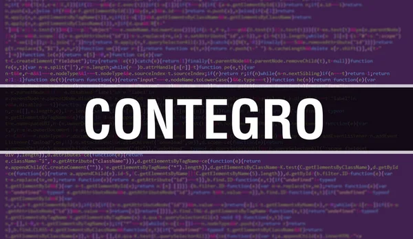 Contegro Conception Random Parts Program Code 프로그래밍 소프트웨어 개발자와 컴퓨터 — 스톡 사진