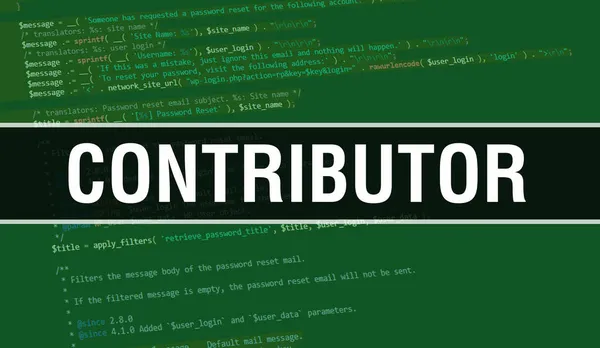 Contributor Concept Random Parts Program Code Contributor Text Written Programming — Zdjęcie stockowe