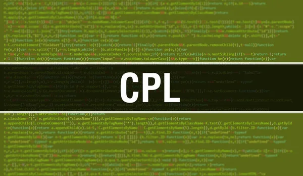 プログラムコードの乱数部分を含むCplの概念 ソフトウェア開発者とコンピュータスクリプトのプログラミングコード抽象技術の背景とCpl Cplの背景 Conep — ストック写真