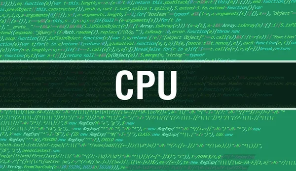 Texto Cpu Escrito Programación Código Abstracto Tecnología Fondo Desarrollador Software —  Fotos de Stock