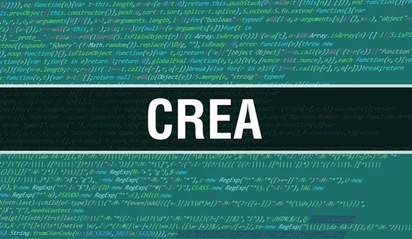 Crea 텍스트는 소프트웨어 개발자와 컴퓨터 스크립트의 추상적 프로그래밍 코드에 작성되었다 — 스톡 사진