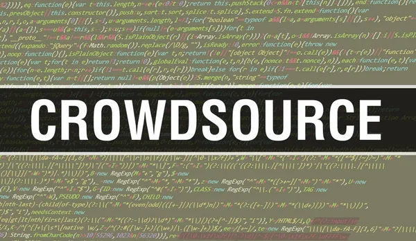 Crowdsource Text Auf Programmiercode Geschrieben Abstrakte Technologie Hintergrund Der Software — Stockfoto