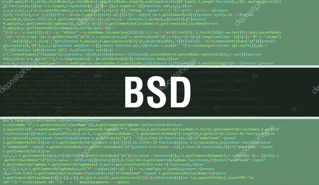 Concepto BSD con partes aleatorias del código de programa. BSD con ... image.