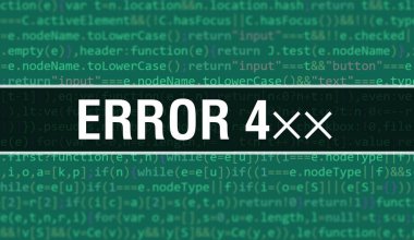 Soyut Teknoloji İkili Kod Arkaplanı ile Hata 4. Dijital ikili veri ve Güvenli Veri Kavramı. Yazılım, Web Geliştirici Programlama Kodu ve Hata 4. Hata 4 Javascript Bilgisayarı 