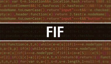 Random Parts of Program Code ile FIF konsepti. Yazılım geliştiricisi ve Bilgisayar betiğinin programlama kodları soyut teknoloji arka planına sahip FIF. FIF Arkaplan gözlemi