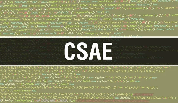 Csae Text Auf Programmiercode Geschrieben Abstrakte Technologie Hintergrund Der Software — Stockfoto