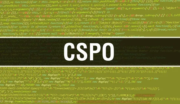 Cspo Tekst Geschreven Programmeercode Abstracte Technologie Achtergrond Van Software Ontwikkelaar — Stockfoto