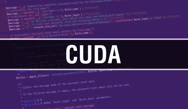 Cuda Konzept Mit Zufälligen Teilen Des Programmcode Cuda Text Auf — Stockfoto