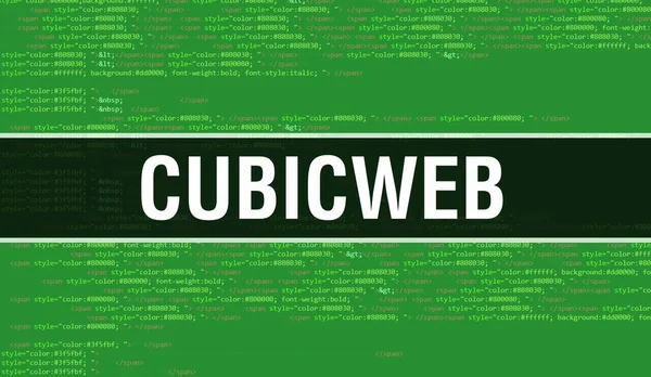 Cubicweb Avec Fond Technologie Numérique Code Binaire Fond Abstrait Avec — Photo