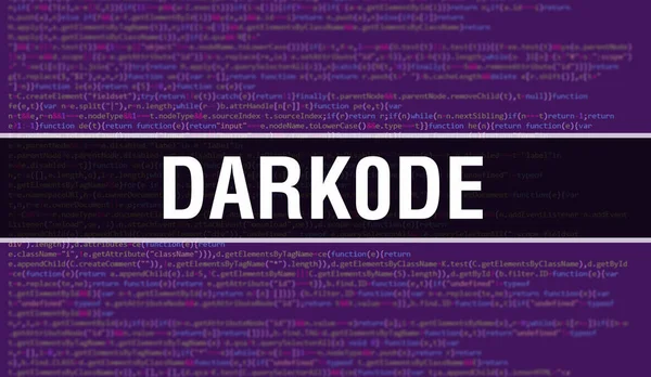 Dark0De Έννοια Τυχαία Μέρη Του Κώδικα Προγράμματος Dark0De Τον Κώδικα — Φωτογραφία Αρχείου