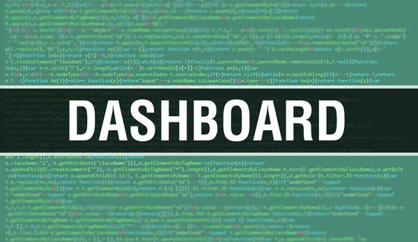 Dashboard Konzept Mit Zufälligen Teilen Des Programmcodes Dashboard Mit Programmiercode — Stockfoto